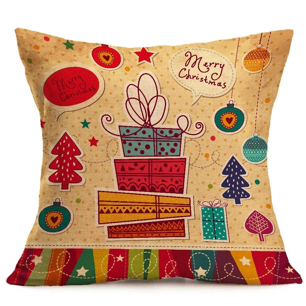 Festive Christmas throw pillow cover in various styles, made from high-quality PP cotton fabric for couch, car, or home decor