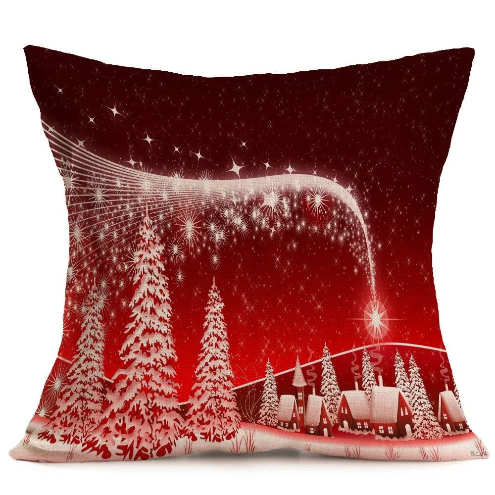 Festive Christmas throw pillow cover in various styles, made from high-quality PP cotton fabric for couch, car, or home decor