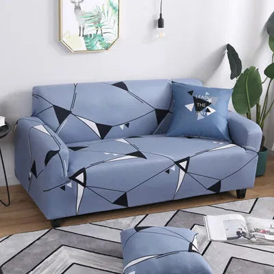 Printed super stretchable sofa slipcover with polyester and spandex fabric, designed to fit sofas from 90-300cm, protecting furniture from daily wear, pet scratches, and accidental spills while transforming old couches into modern centrepieces.