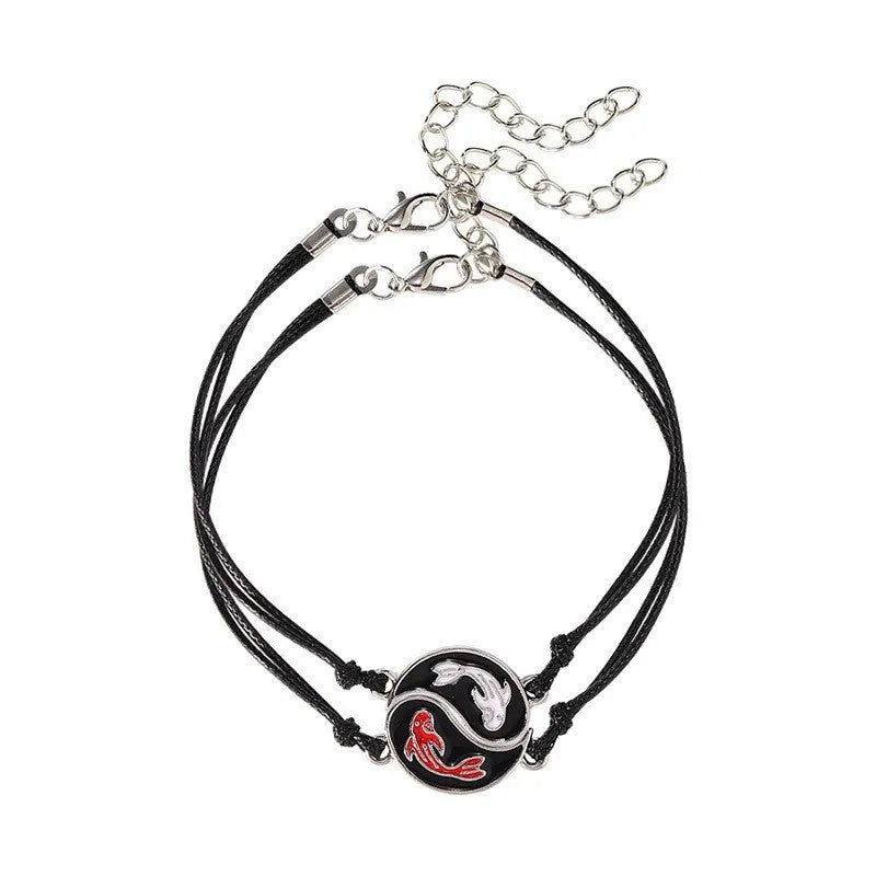 Geometric eight-diagram shaped alloy bracelet with an electroplated finish in a unisex design.