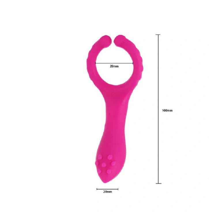 Electric G-point vibrator masturbation stick in rose red with silicone body