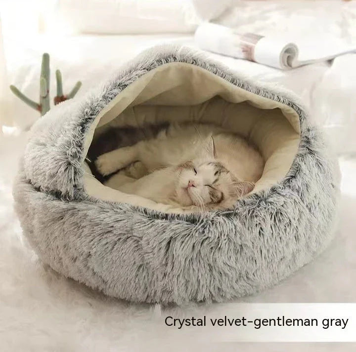 Cozy All-in-One Pet Bed in various colors and sizes, providing a plush and comfortable retreat for cats and dogs