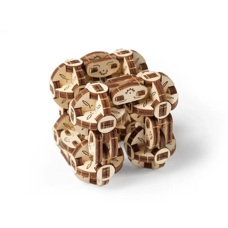 Wooden Fingertip Rubik Cube Puzzle with 114 parts for cognitive enhancement
