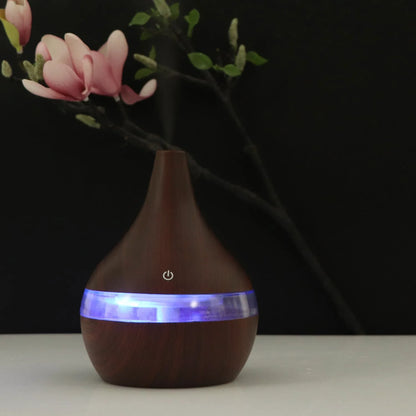 USB mini air purifier and humidifier in wood grain, columnar shape, for rooms under 10 square metres with timer and USB power