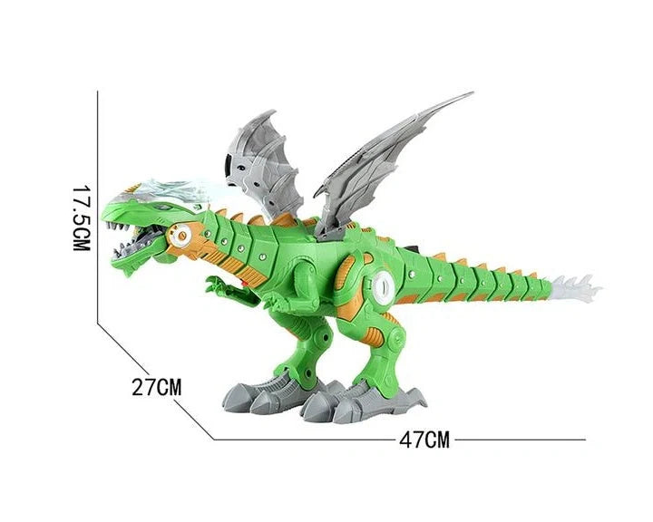 Intelligent Robot Toy Dinosaur with water spray feature in green and white
