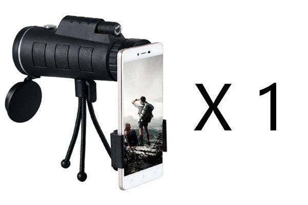 40x60 monocular telescope with compass and tripod mount for smartphones, perfect for outdoor adventures, birdwatching, and sports viewing
