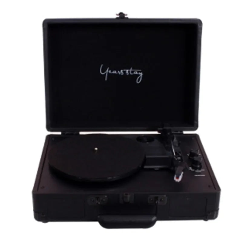 Portable leather case Bluetooth phonograph turntable in multiple colour options