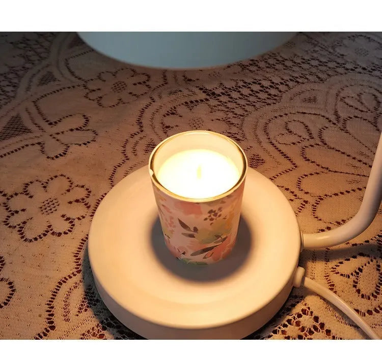 European style aromatherapy wax melting lamp with dimmer switch in white or yellow colour