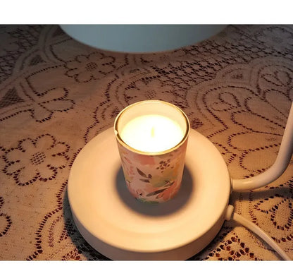 European style aromatherapy wax melting lamp with dimmer switch in white or yellow colour