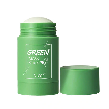 Green tea and eggplant clay mask stick with 40g content for deep cleansing and acne reduction
