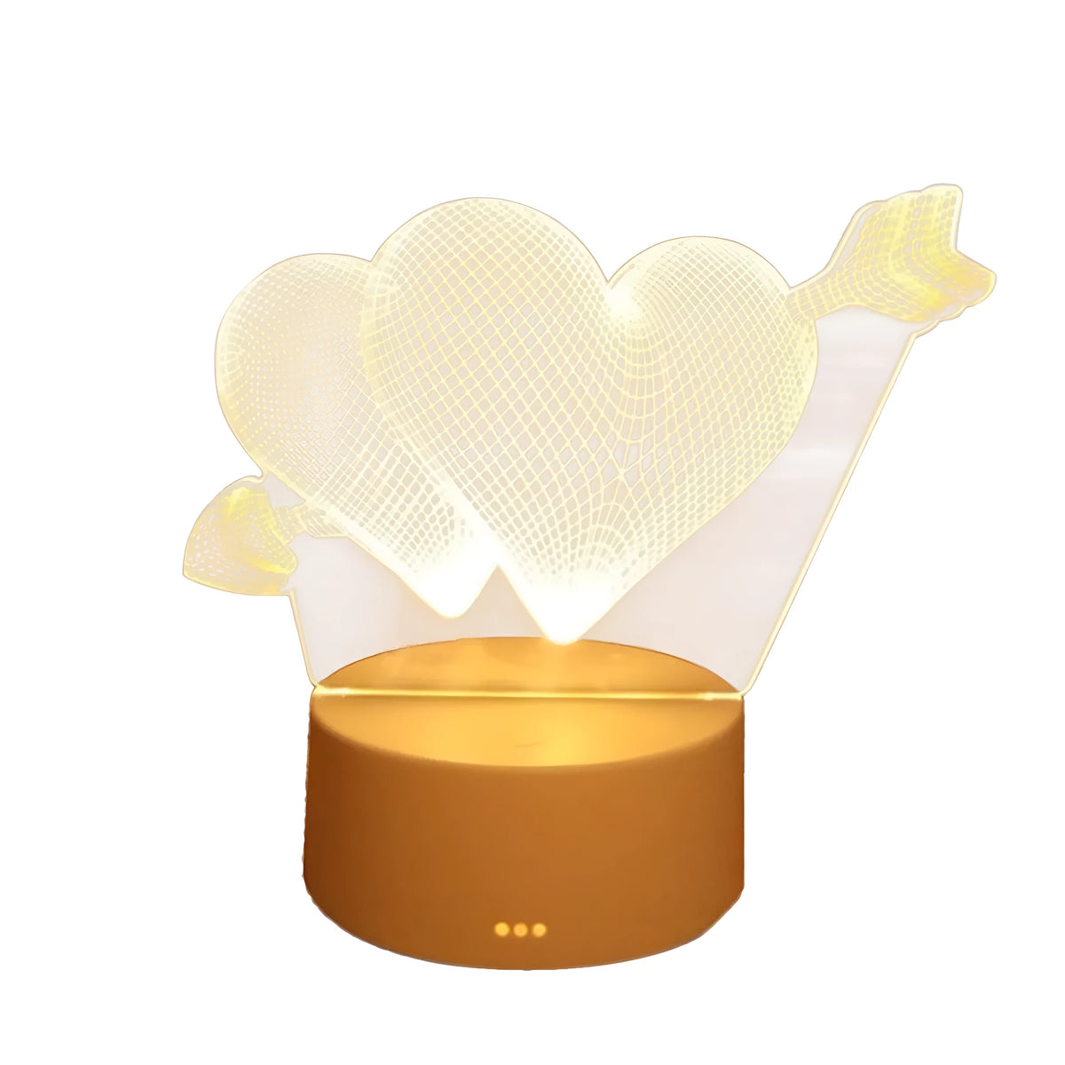 Creative 3D LED night light table lamp with acrylic flat screen, USB plug, 4W, Nordic style, 245x155x55mm