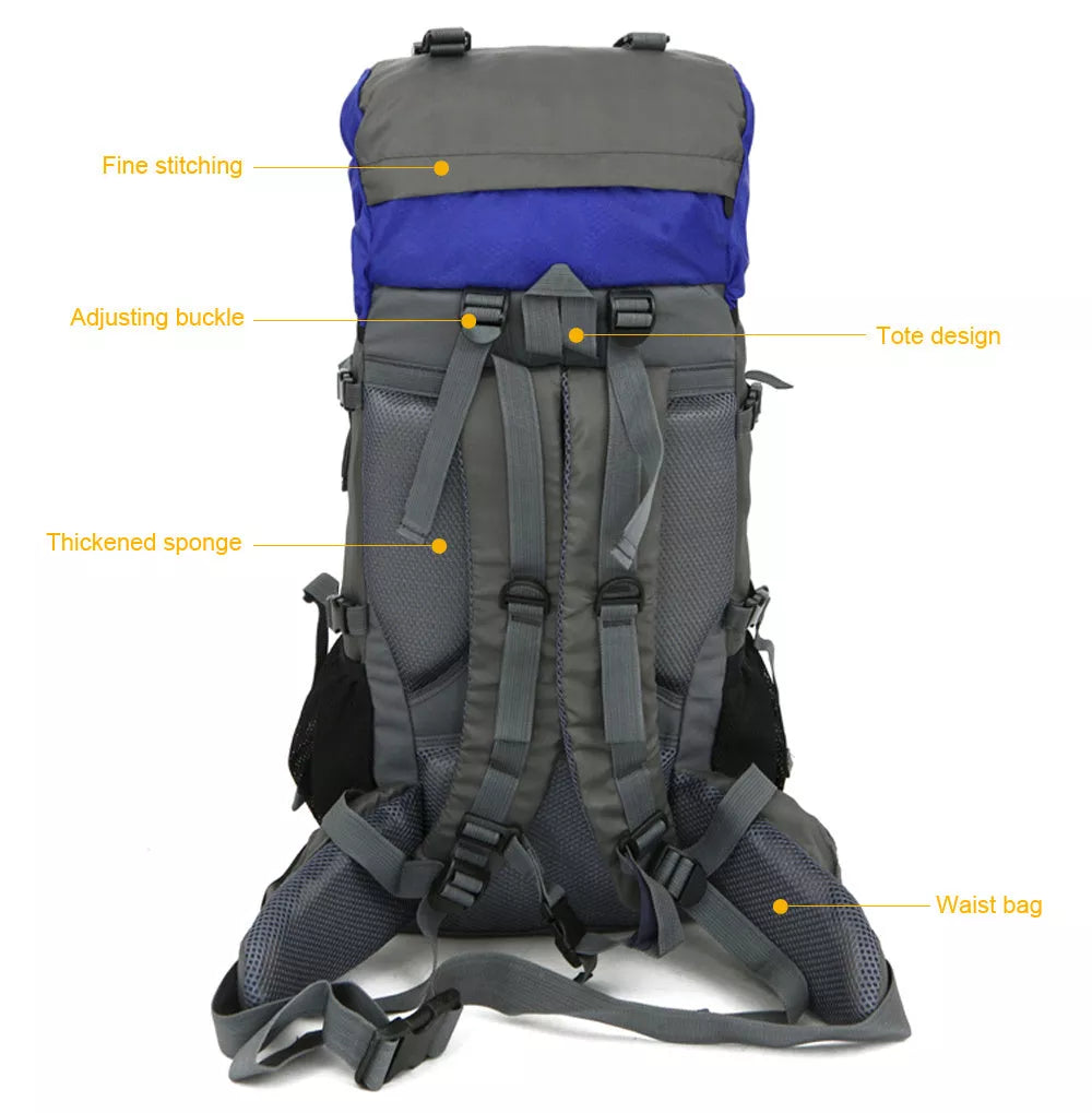 Extra Large Outdoor 60L Travel Backpack - Durable & Spacious for ...