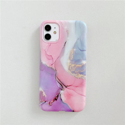 Cartoon marble pattern TPU back cover case for iPhone in various colour options