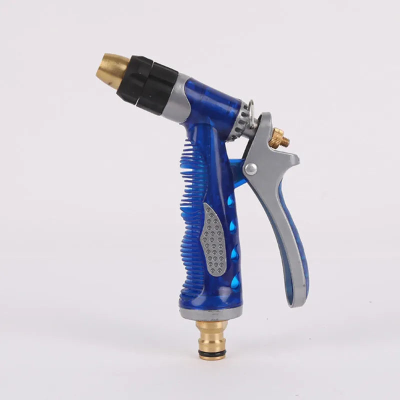 Blue copper water spray gun, 160 x 80 x 40mm, adjustable mist spray jet nozzle with trigger