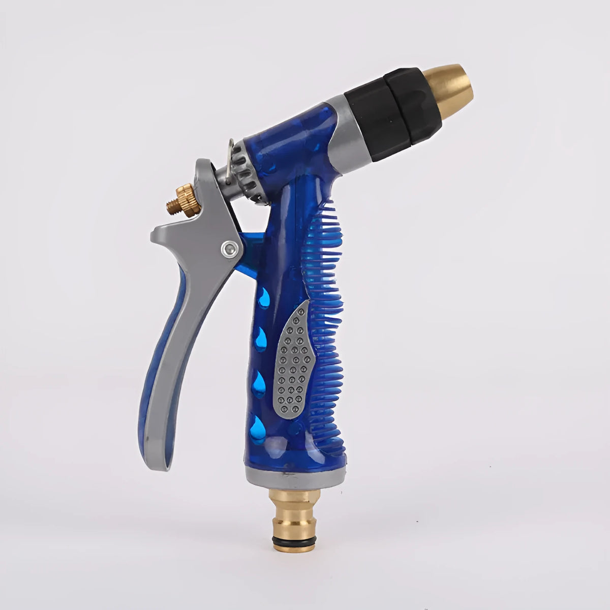 Blue copper water spray gun, 160 x 80 x 40mm, adjustable mist spray jet nozzle with trigger