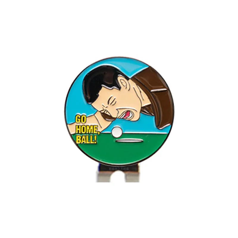 Zinc alloy golf hat clip showing engraved Dragon Year pattern design for promotional gifts