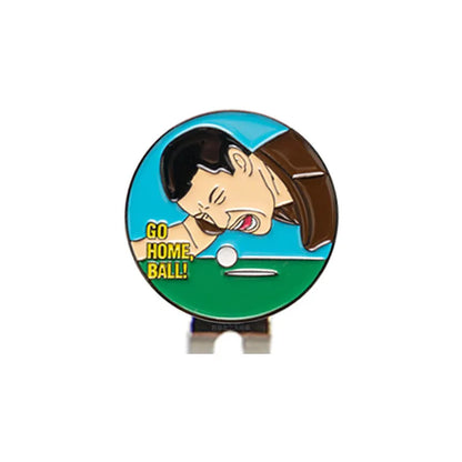 Zinc alloy golf hat clip showing engraved Dragon Year pattern design for promotional gifts