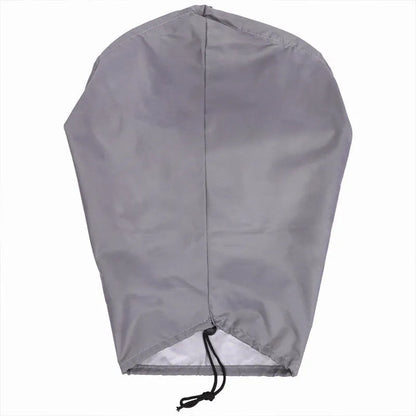 Grey waterproof cover for electric vehicle charging port with drawstring closure