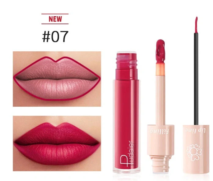 Pudaier dual-ended lipstick and lip gloss tube with 20 colour options