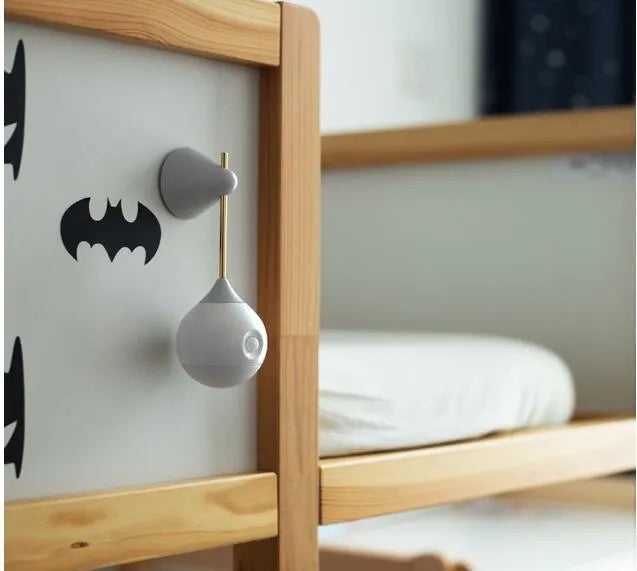 Inductive night light with human body motion sensor, LED, 149mm x 61mm x 56mm, PC shade, Nutcracker and Morandi Grey