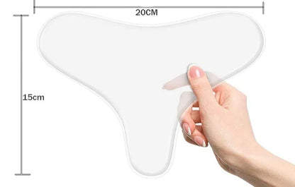 Transparent TPU silicone anti-wrinkle patches set with neck sticker, T-shape, heart and triangle designs