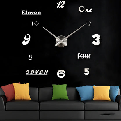 25-inch solar wall clock with laser-engraved markings and European round design in black finish