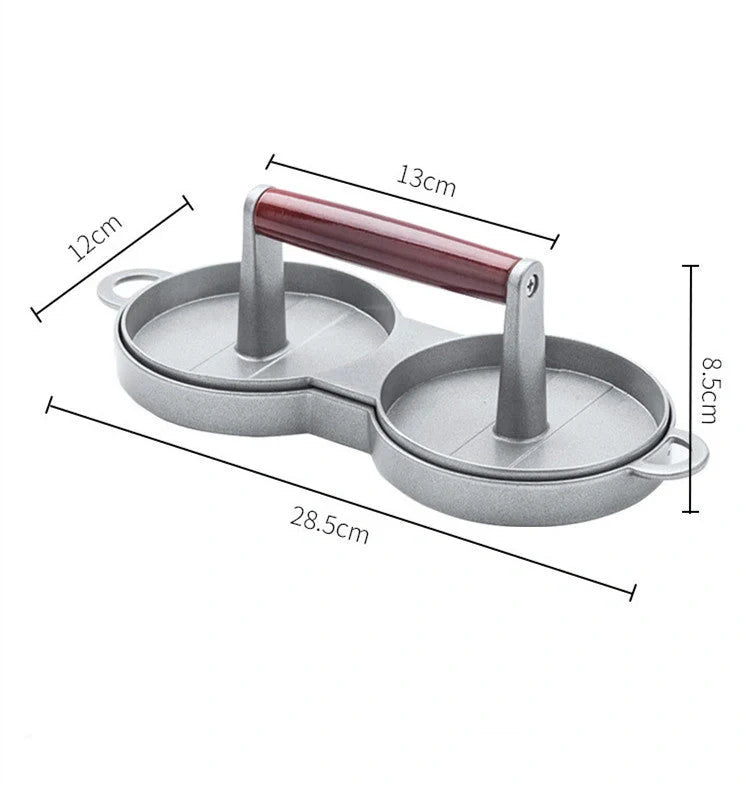 Aluminium alloy hamburger press mould for creating uniform burger patties