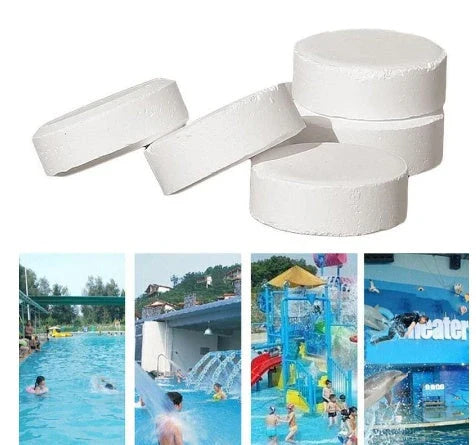Refreshing pool cleansing tablets for crystal-clear water, featuring a floating dispenser and stabilised chlorine formula
