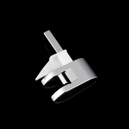 Regular sewing machine presser foot with red border guide for precise quilting measurements