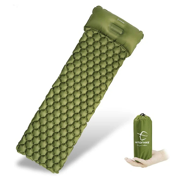 Premium inflatable camping mattress with honeycomb design for outdoor adventures