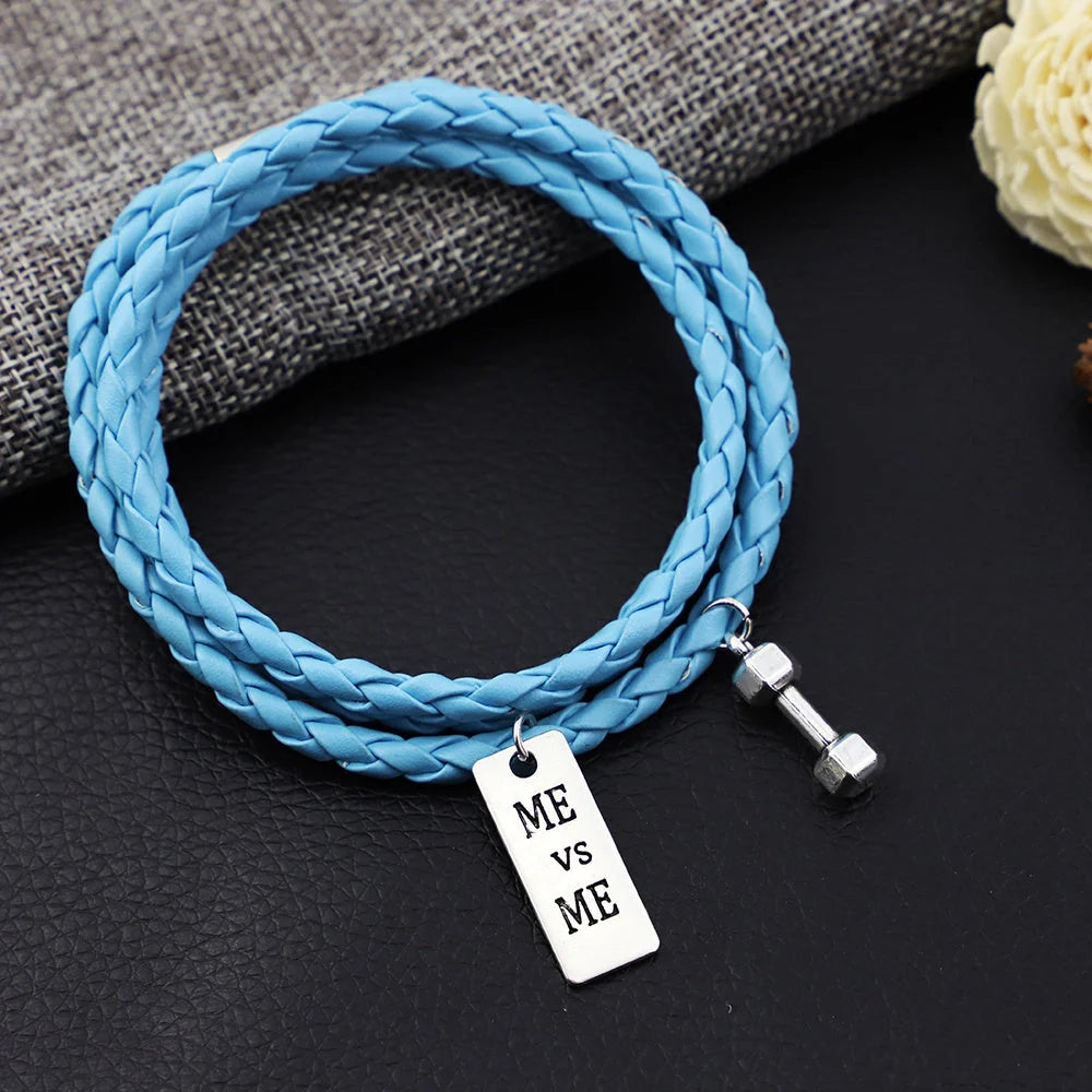 Premium woven PU rope bracelet in blue, elegant and durable accessory
