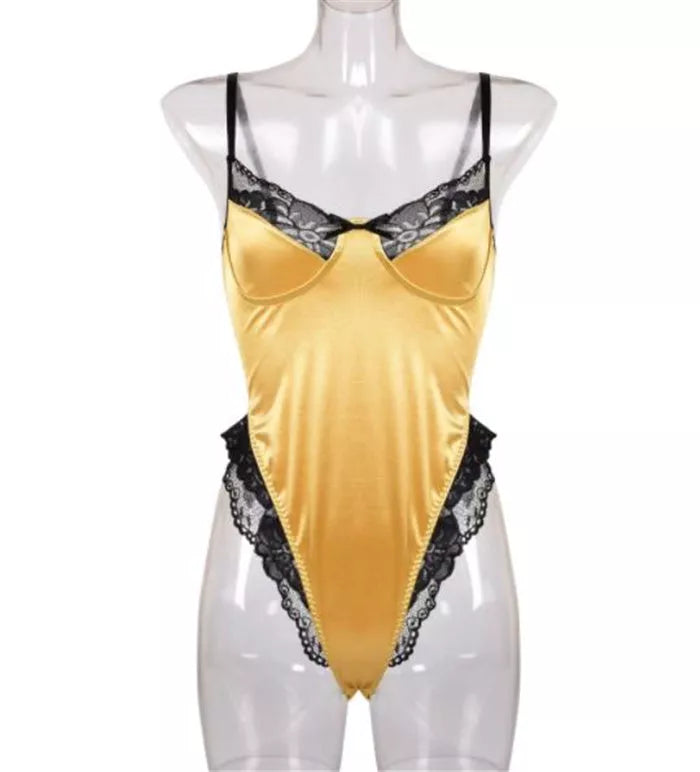Lace bodysuit in various colours with adjustable fit for diverse body types