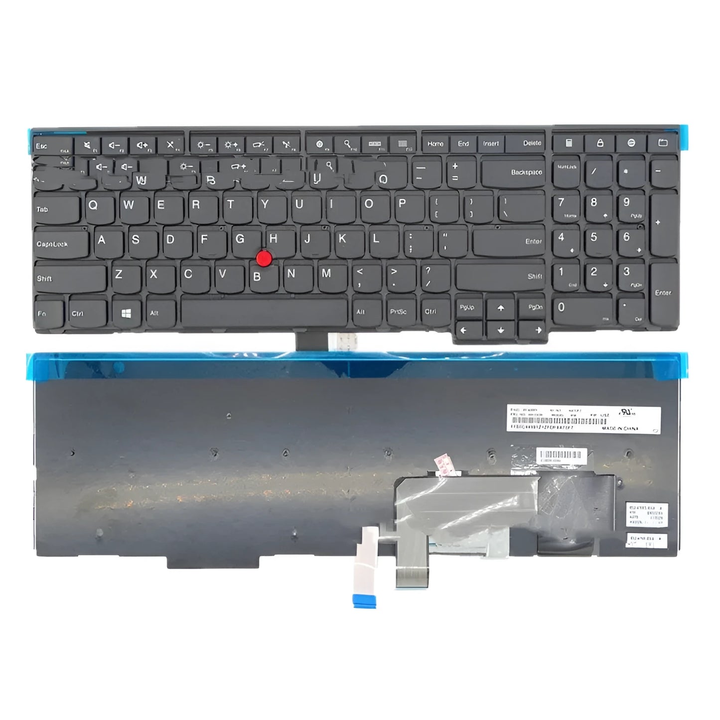 Black USB wired keyboard compatible with Lenovo ThinkPad E531, W541, T550, W550, and W550s laptops
