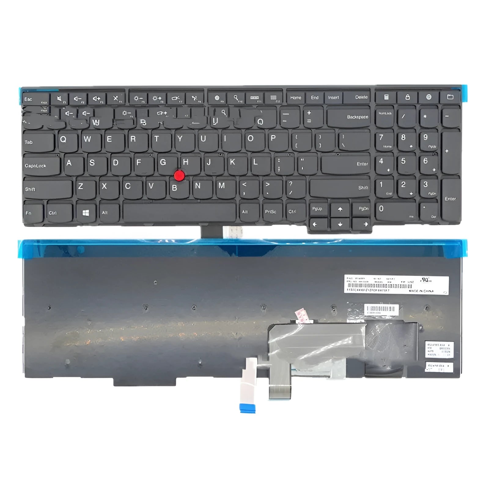 Black USB wired keyboard compatible with Lenovo ThinkPad E531, W541, T550, W550, and W550s laptops