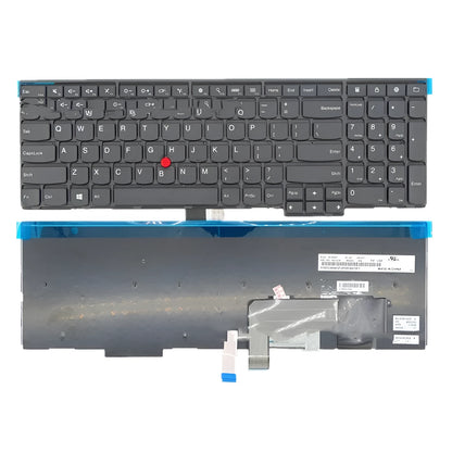 Black USB wired keyboard compatible with Lenovo ThinkPad E531, W541, T550, W550, and W550s laptops