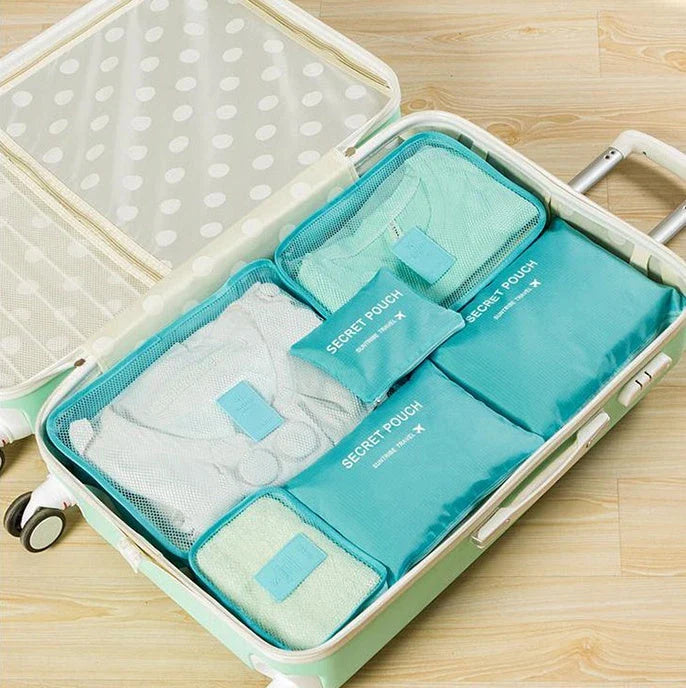 High-quality 6-in-1 waterproof travel organizer cubes in various colors for efficient packing and organization