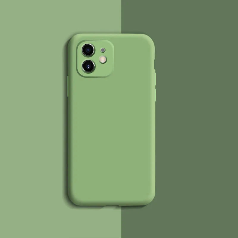 Silicone iPhone 11 Pro Max case in solid colour options including begonia, black and camellia red