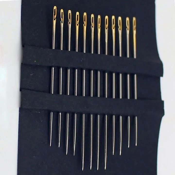 Dual-purpose blind needle for easy threading and sewing