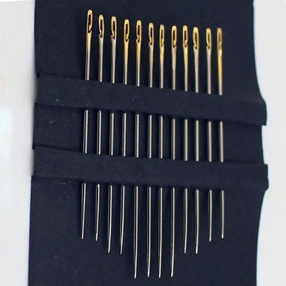 Dual-purpose blind needle for easy threading and sewing
