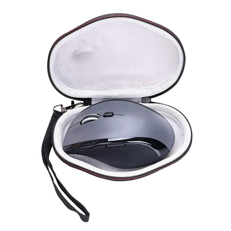 M720 mouse protective sleeve, computer accessories storage bag made from shockproof nylon and EVA materials, internal grey lining with external black colour, holds up to 2kg with thermal transfer process, measures 14cm x 9.8cm x 5.5cm