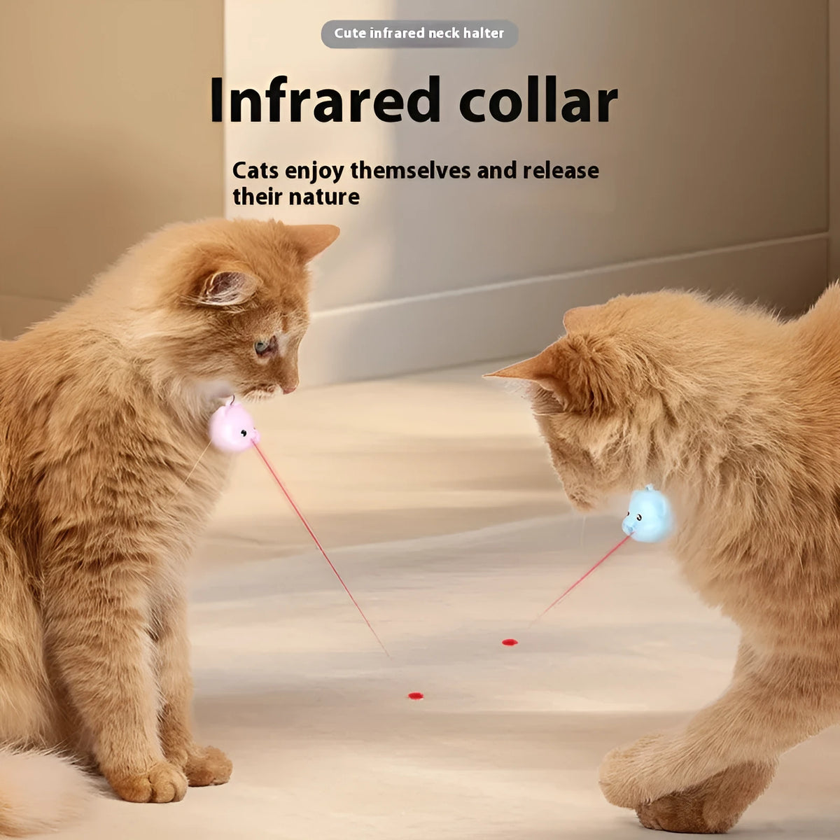Rechargeable remote control cat halter collar with infrared sling coil and adjustable strap