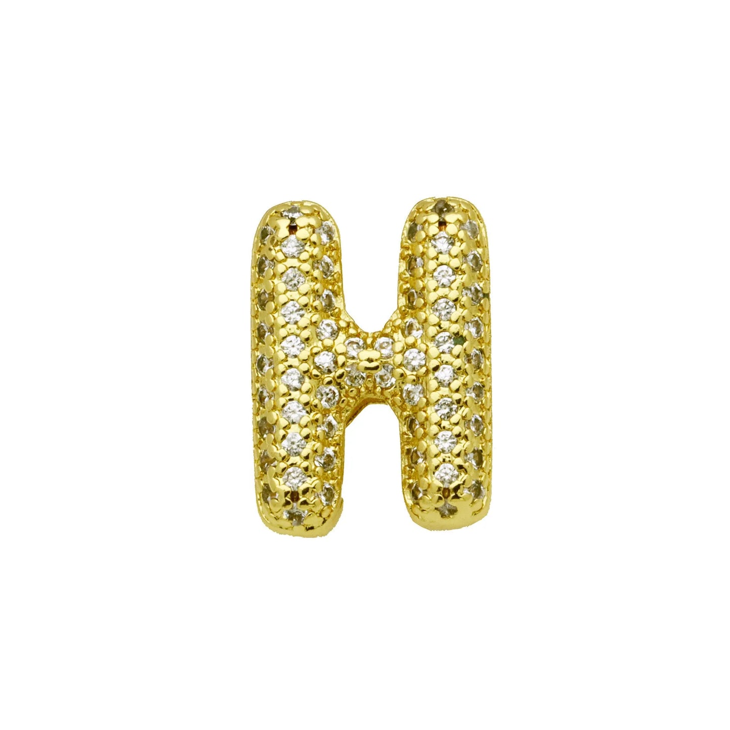 Retro copper bracelet with a letter 'A' charm featuring micro inlaid zircon, shown in a gold finish.