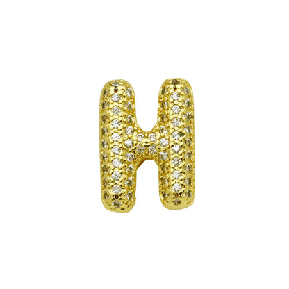 Retro copper bracelet with a letter 'A' charm featuring micro inlaid zircon, shown in a gold finish.