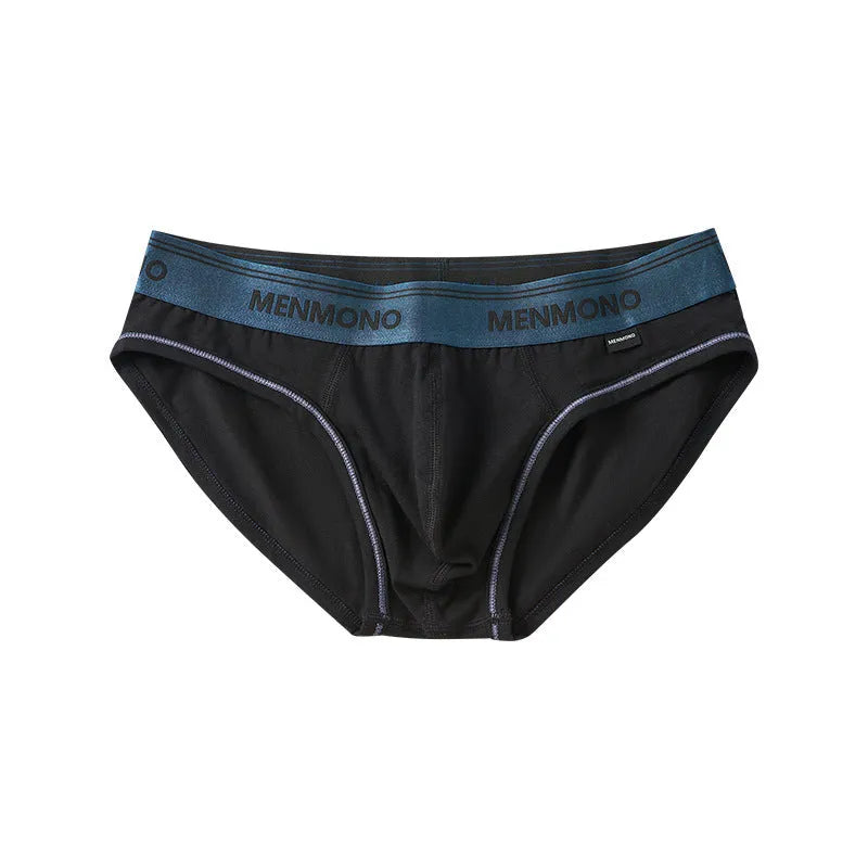 Men's cotton low waist briefs in a two-tone colour on a white background.