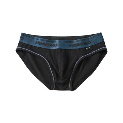 Men's cotton low waist briefs in a two-tone colour on a white background.