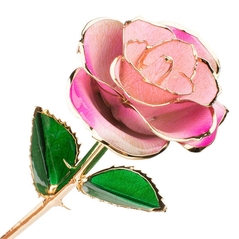24K gold-plated rose flower in elegant gift box for Valentine's Day