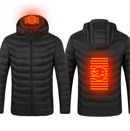 Cozy and stylish electric heated winter jacket with USB charging and adjustable temperature settings