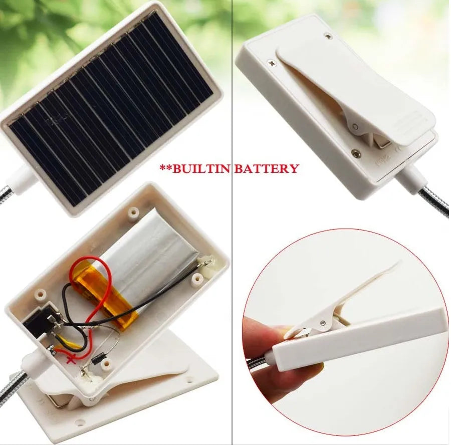 Solar-powered LED garden light with plastic lampshade and button switch for outdoor illumination