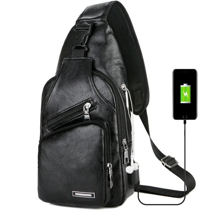 Stylish USB charging messenger bag with durable, wear-resistant fabric and multiple interior compartments for organized storage