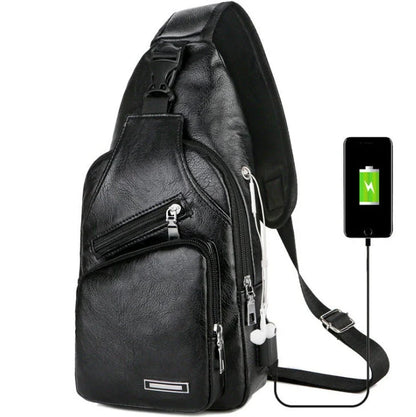 Stylish USB charging messenger bag with durable, wear-resistant fabric and multiple interior compartments for organized storage